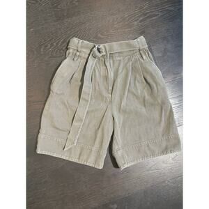 Tibi High Waist Twill Shorts